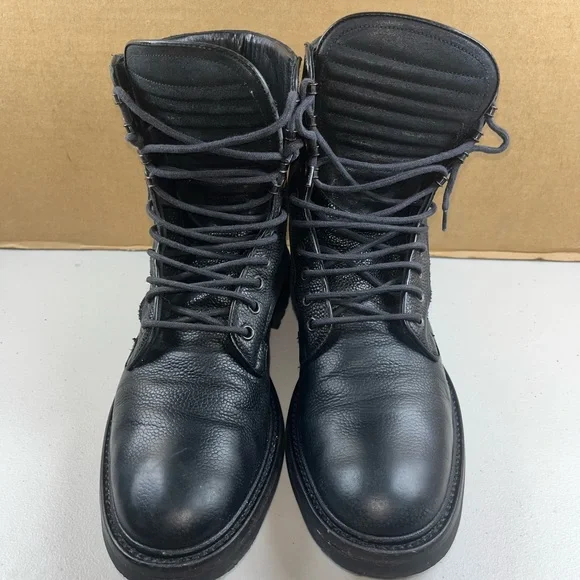 Men’s Rag & Bone Spencer Commando Black Leather Boot Size 10 (43) made in Italy - Picture 3 of 8